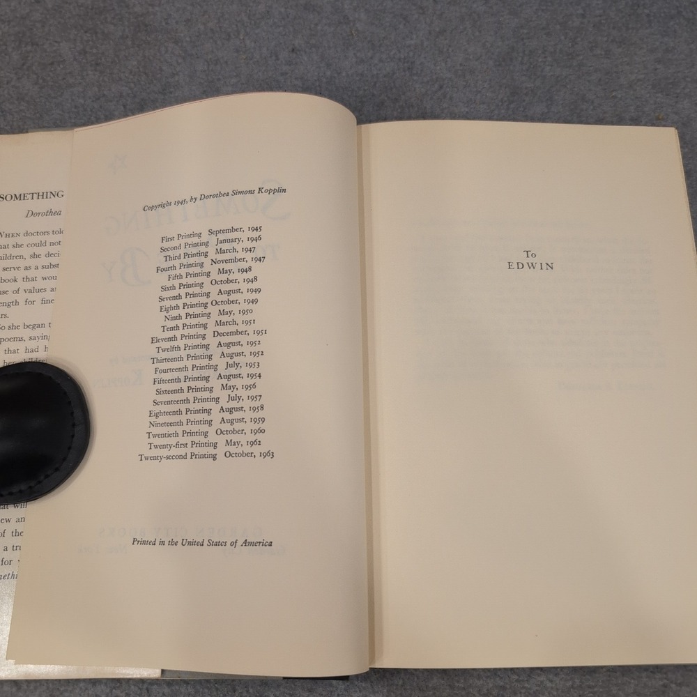 Something to Live By Dorothea S Kopplin Hardcover 1963 22nd Printing VTG Book - Picture 2 of 2